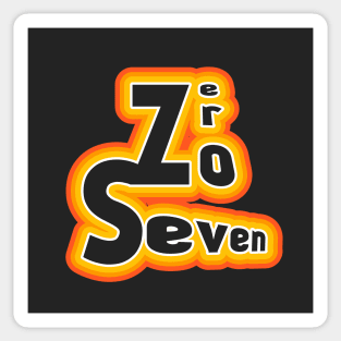 Zero seven text design Sticker